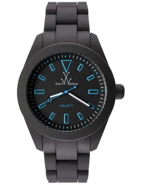 ToyWatch Midsize Velvety Gun and Turquoise - Link Bracelet