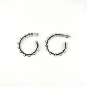 Tread Hoops Earrings Medium 1.4"