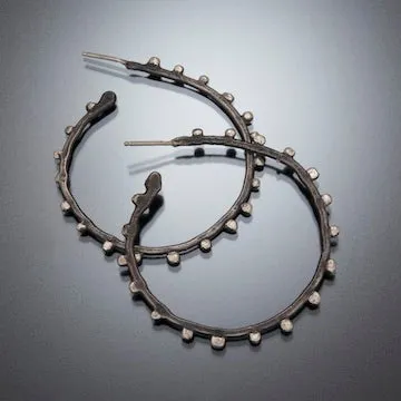 Tread Hoops Earrings Medium 1.4"