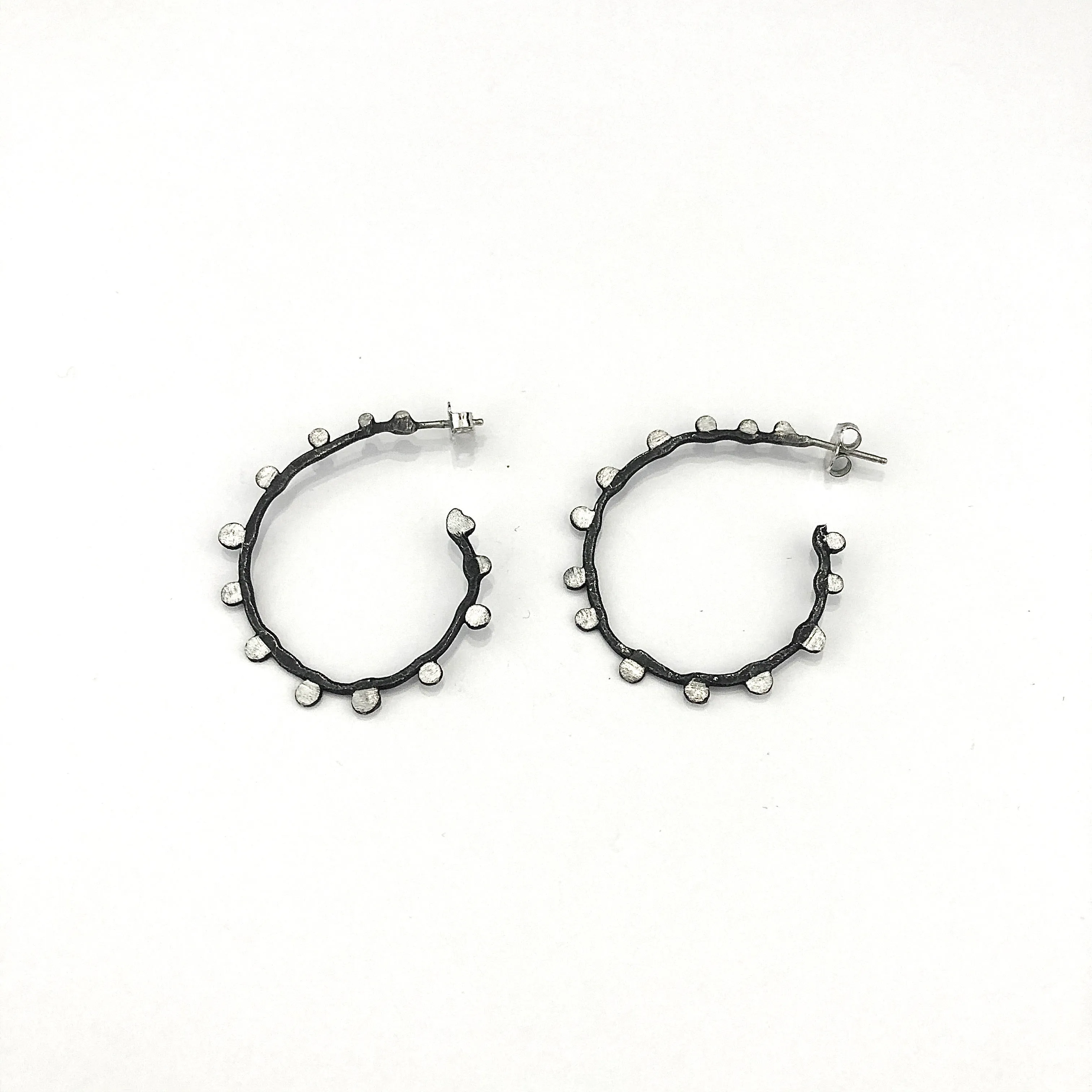 Tread Hoops Earrings Medium 1.4"