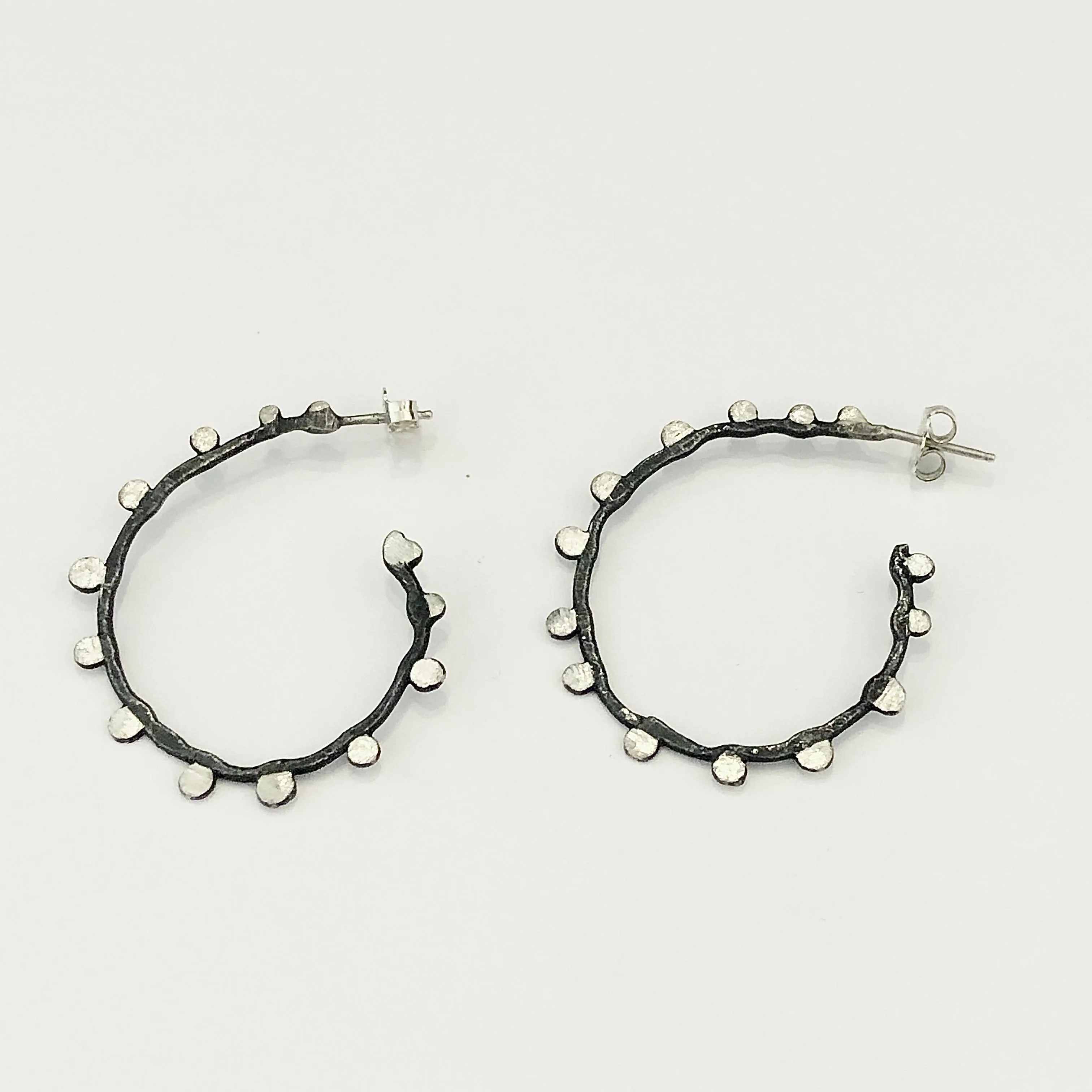 Tread Hoops Earrings Medium 1.4"