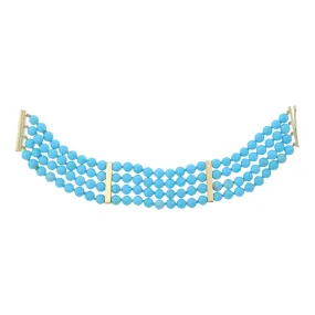 Turquoise Bead Sleeping Beauty 4-Row Bracelet