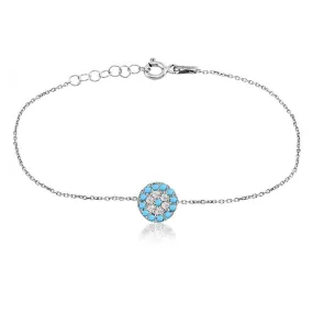 Turquoise Evil eye Cross Bracelet 925