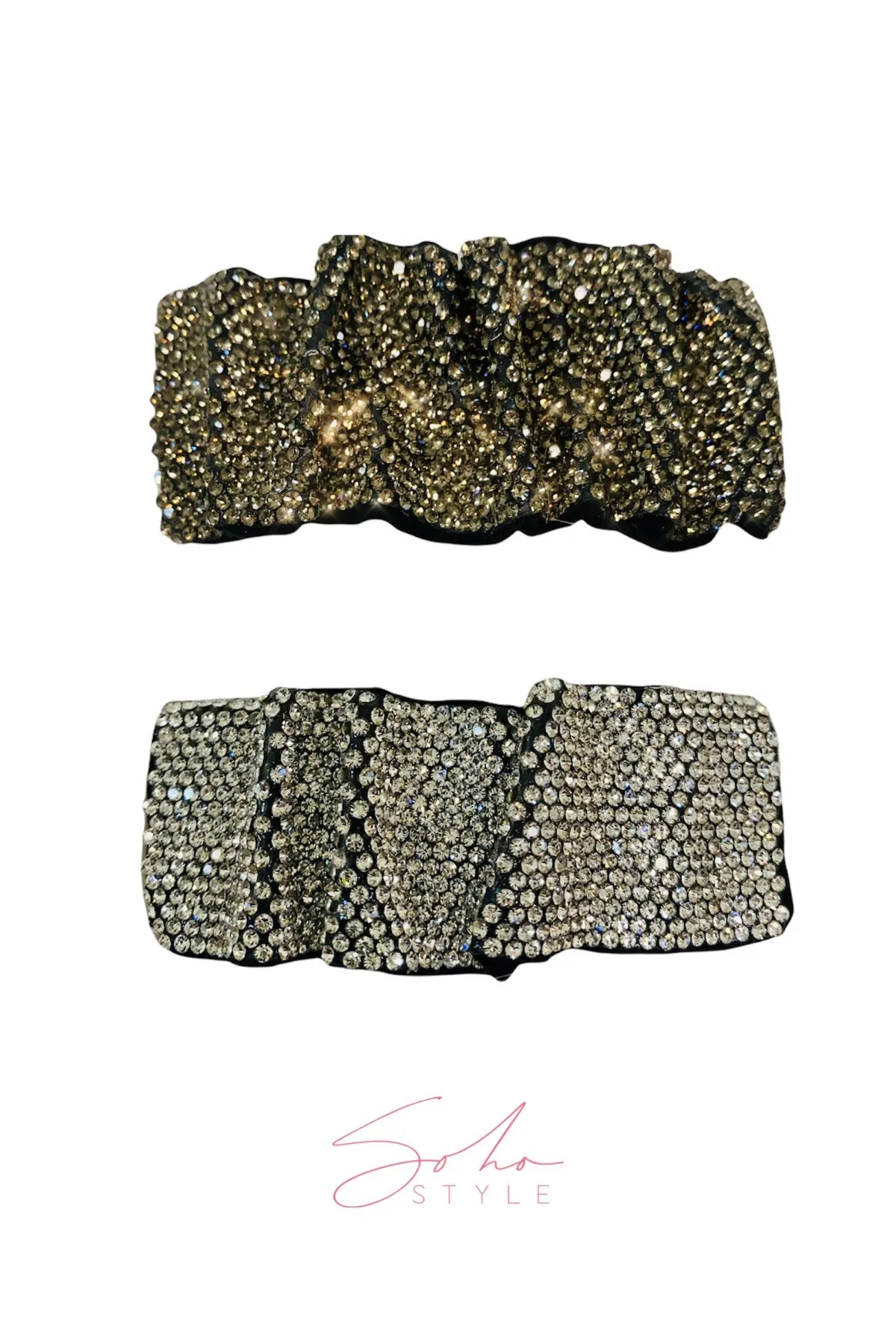 Unbreakable crystal cloth barrette