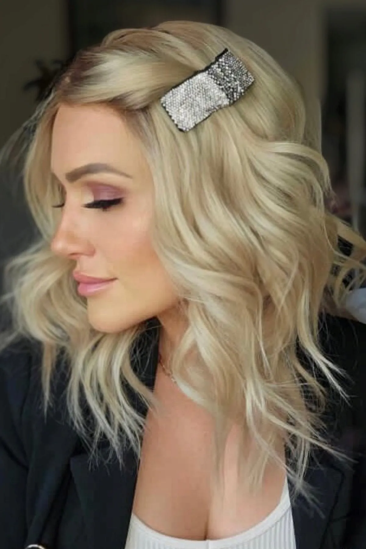 Unbreakable crystal cloth barrette