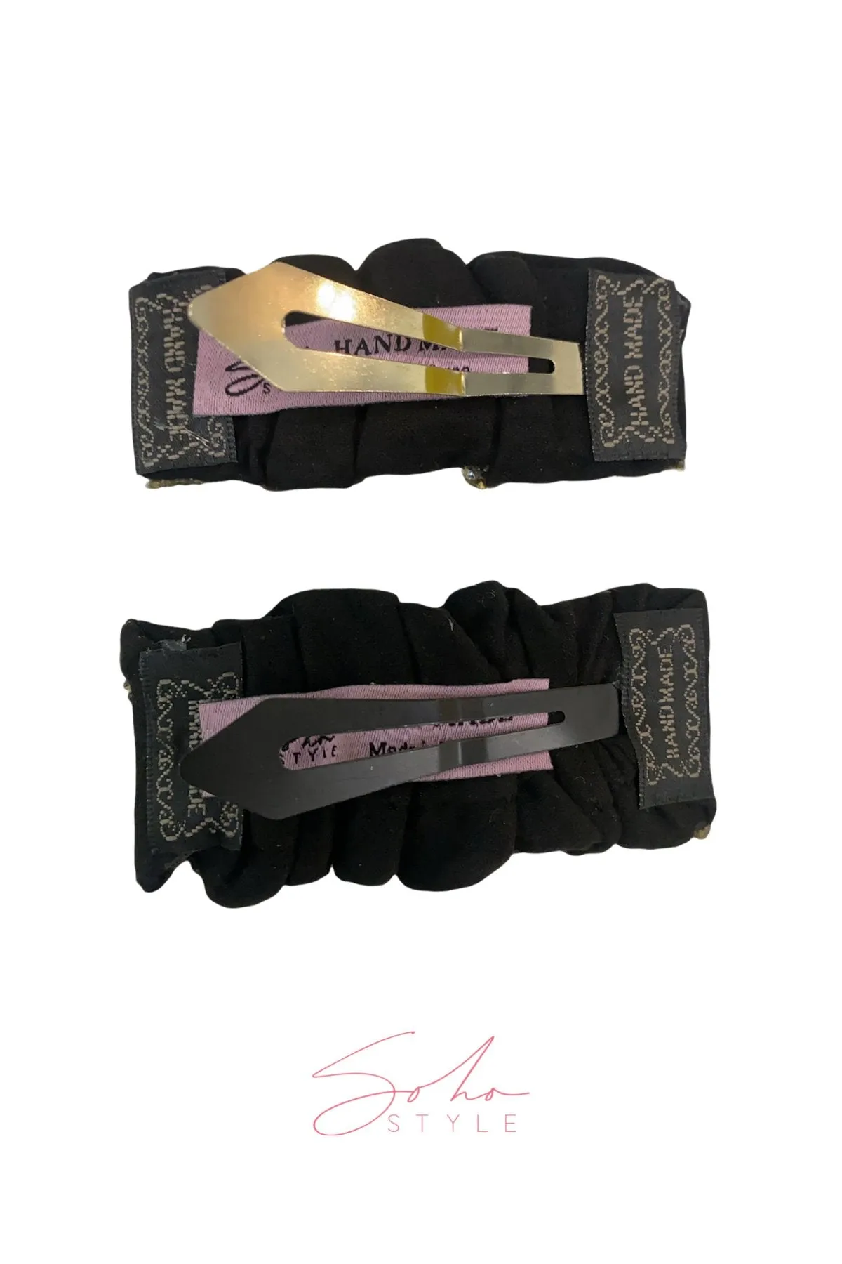 Unbreakable crystal cloth barrette