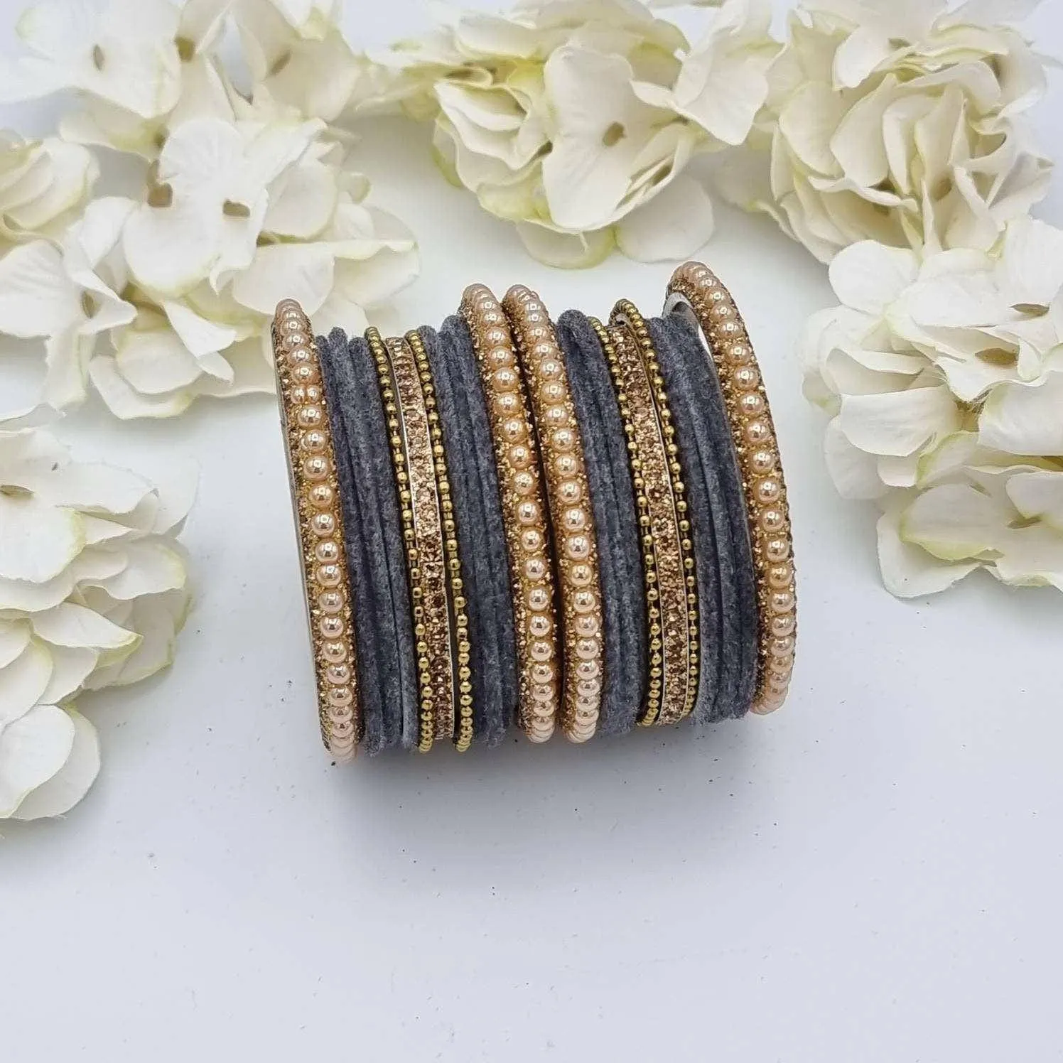 Velvet Bangle Set - Available in Many Colours