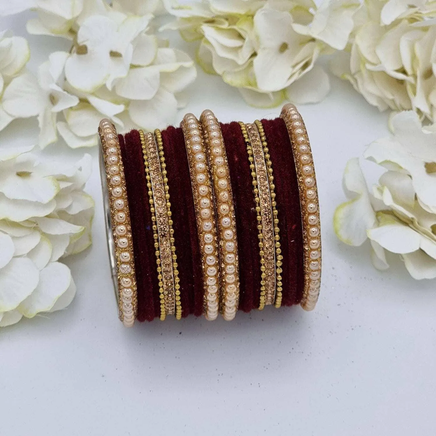 Velvet Bangle Set - Available in Many Colours