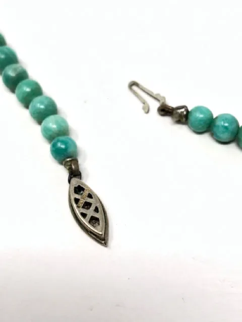 Vintage Green Jade Crystal Beaded Necklace