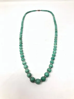 Vintage Green Jade Crystal Beaded Necklace