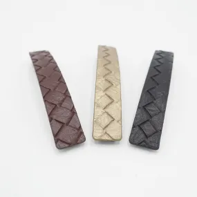 weaved leather hair barrette for women