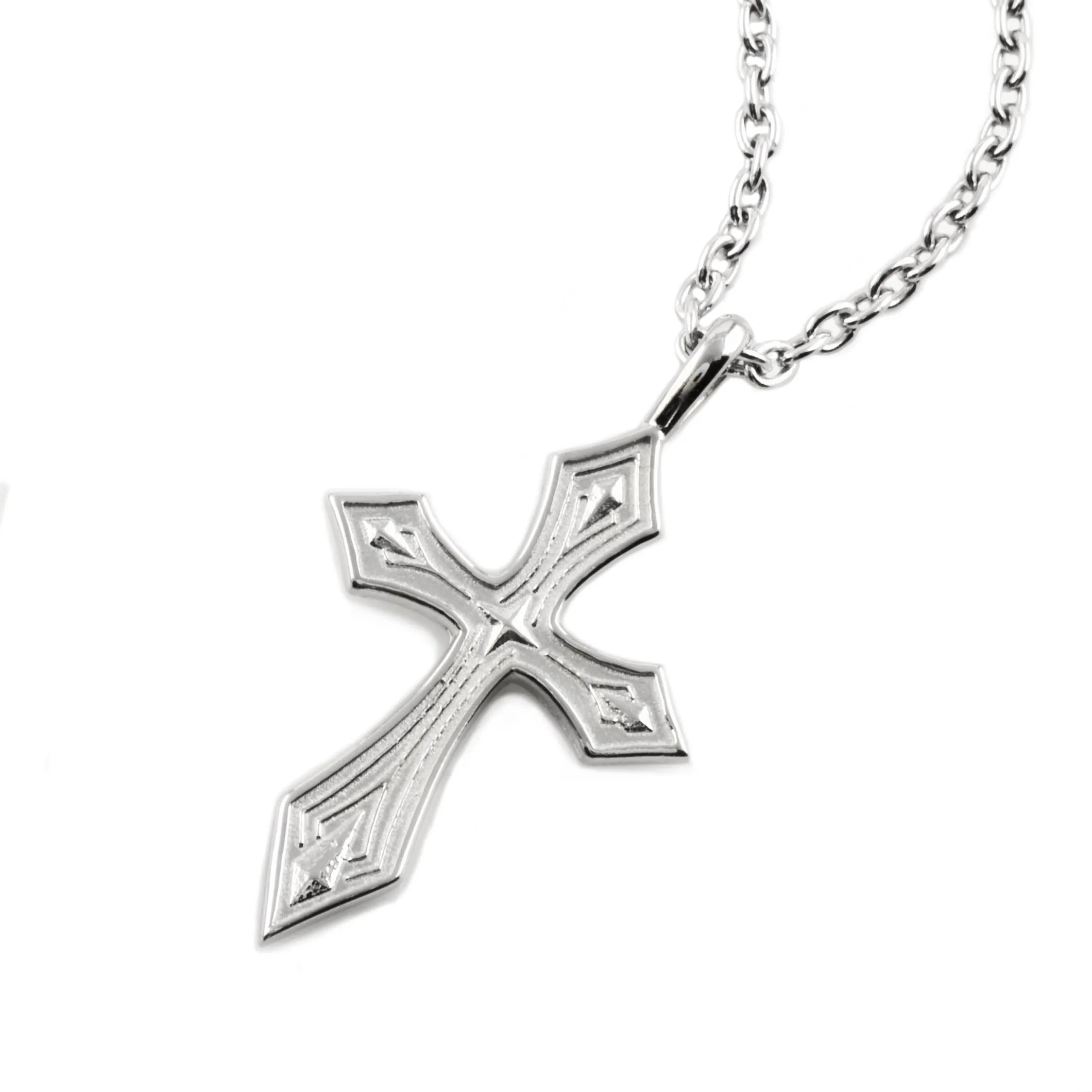 White French Enamel Reversible Cross