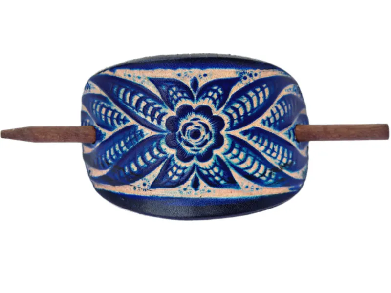 Wildflower Leather Hair Barrette
