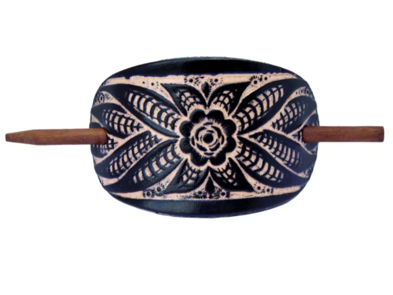 Wildflower Leather Hair Barrette