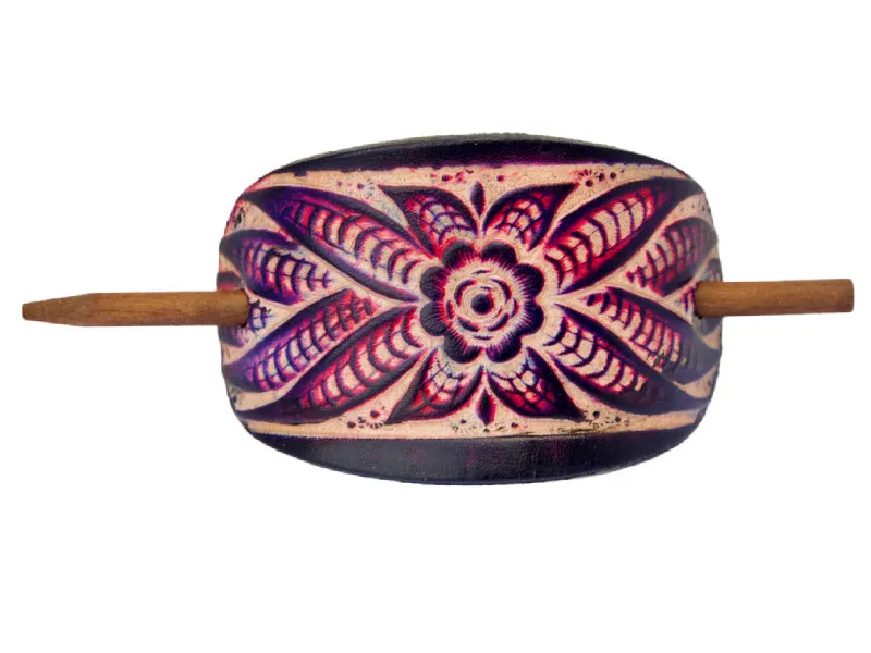Wildflower Leather Hair Barrette