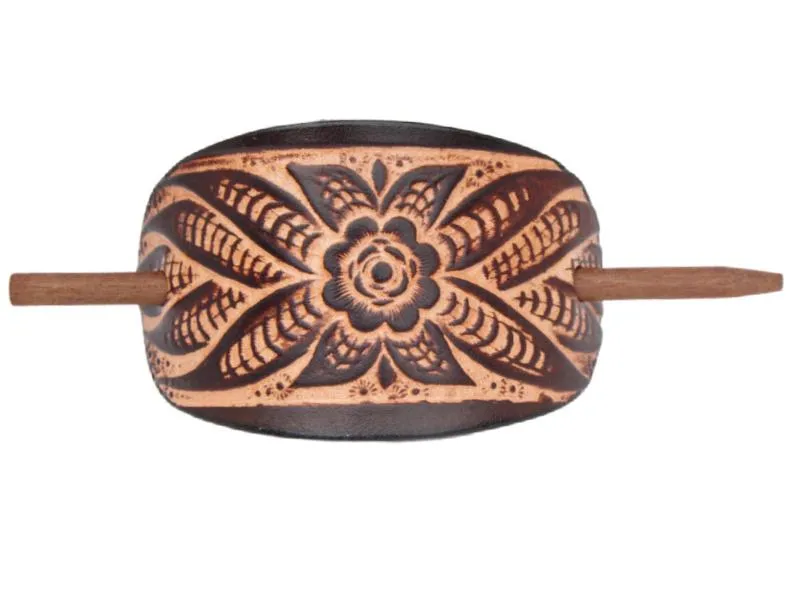 Wildflower Leather Hair Barrette