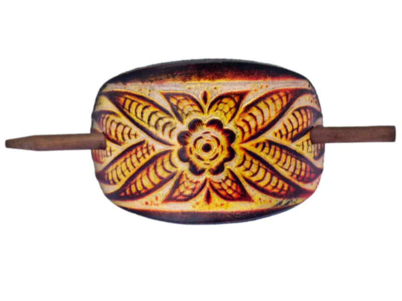 Wildflower Leather Hair Barrette