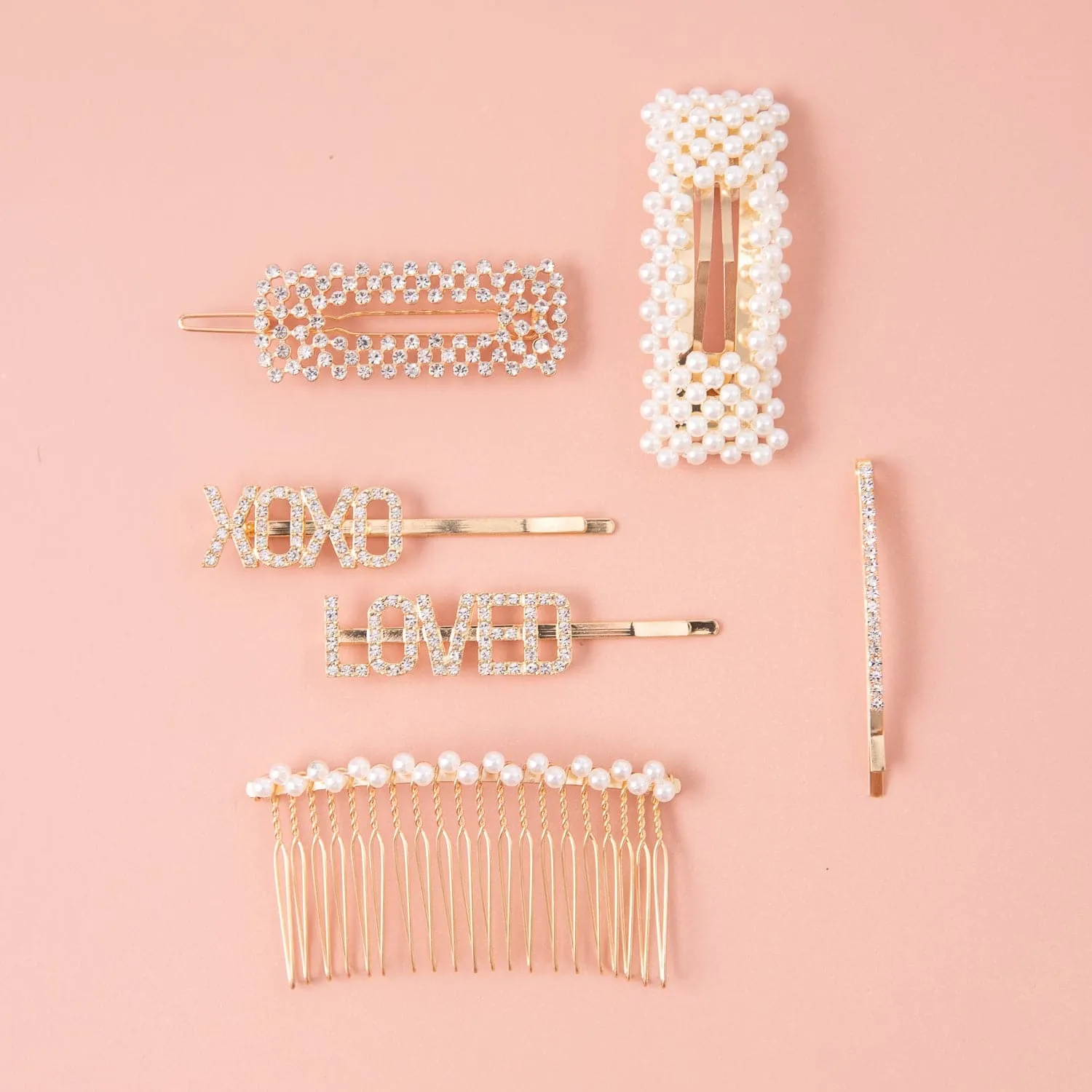 XOXO   LOVED Hair Pins - Set of 6
