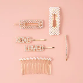 XOXO   LOVED Hair Pins - Set of 6