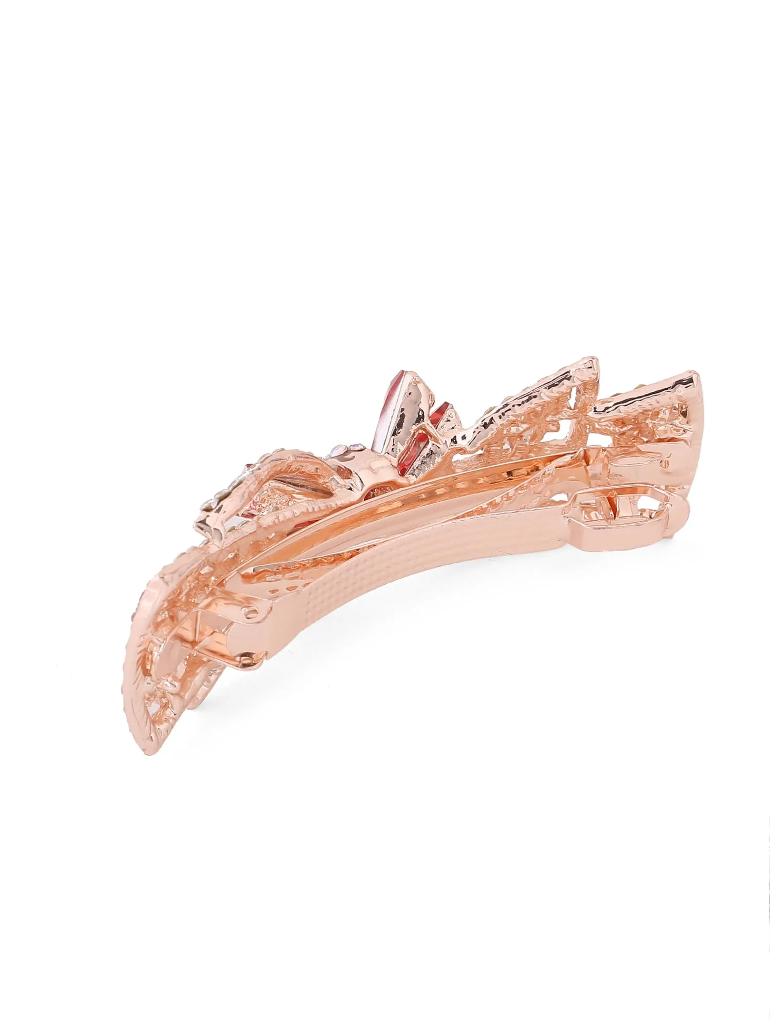Yellow Chimes Hair Clips for Women Girls Barrette Hair Clips for Women Hair Accessories for Women Bow Shaped Clips for Women Red Crystal French Barrette Hair Clips for Women and Girls Gifts
