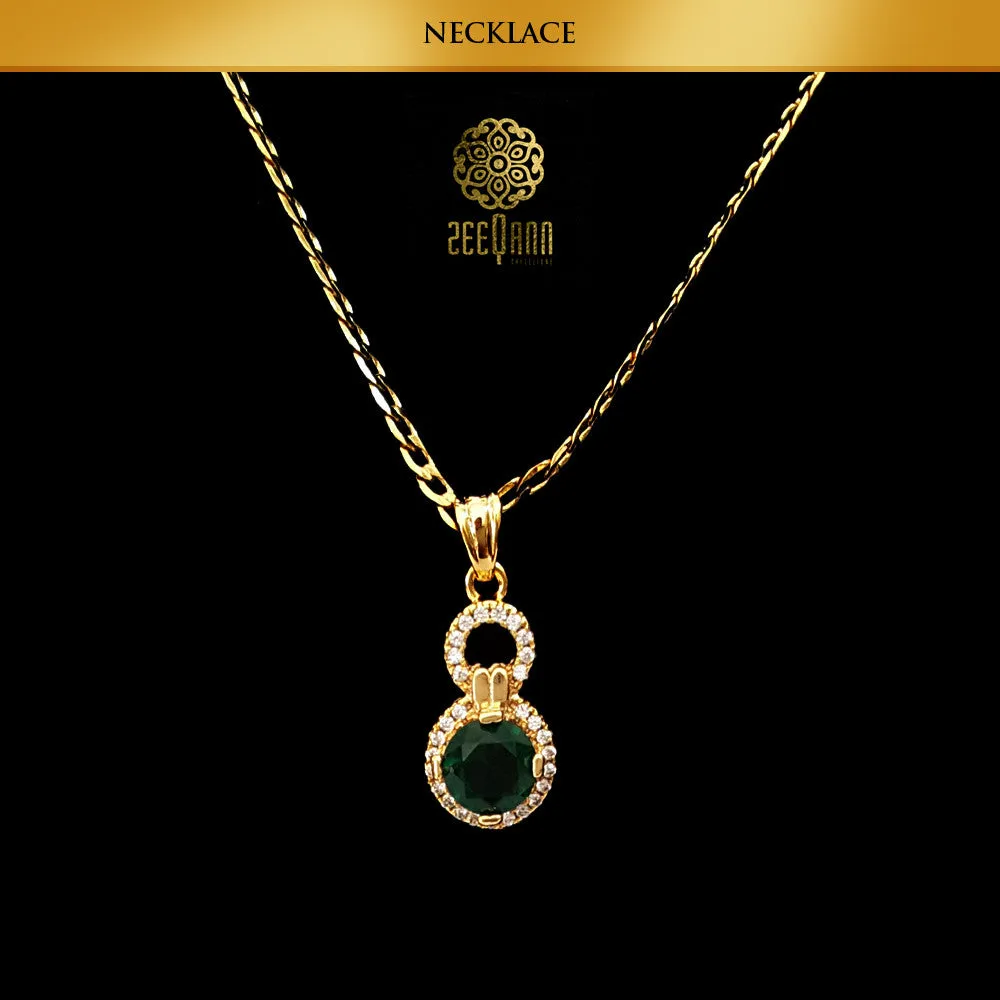 Zeeqann Women Emerald Bracelet Earrings, Ring & Necklace Jewelry Set (Limited Stock) Ladies Fashion